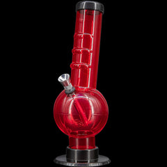 JM Enterprises 9-12" Acrylic Angled Neck Straight Tube Bubble Bong - Multiple Colors - Discreet Smoker