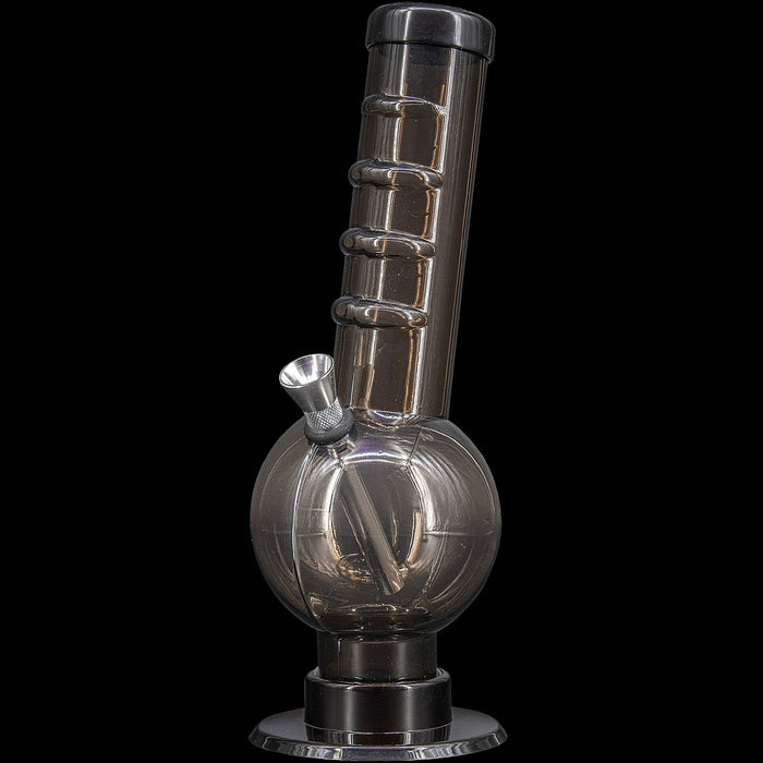 JM Enterprises 9-12" Acrylic Angled Neck Straight Tube Bubble Bong - Multiple Colors, Black
