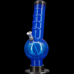 JM Enterprises 9-12" Acrylic Angled Neck Straight Tube Bubble Bong - Multiple Colors - Discreet Smoker