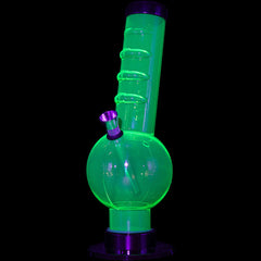 JM Enterprises 9-12" Acrylic Angled Neck Straight Tube Bubble Bong - Multiple Colors - Discreet Smoker