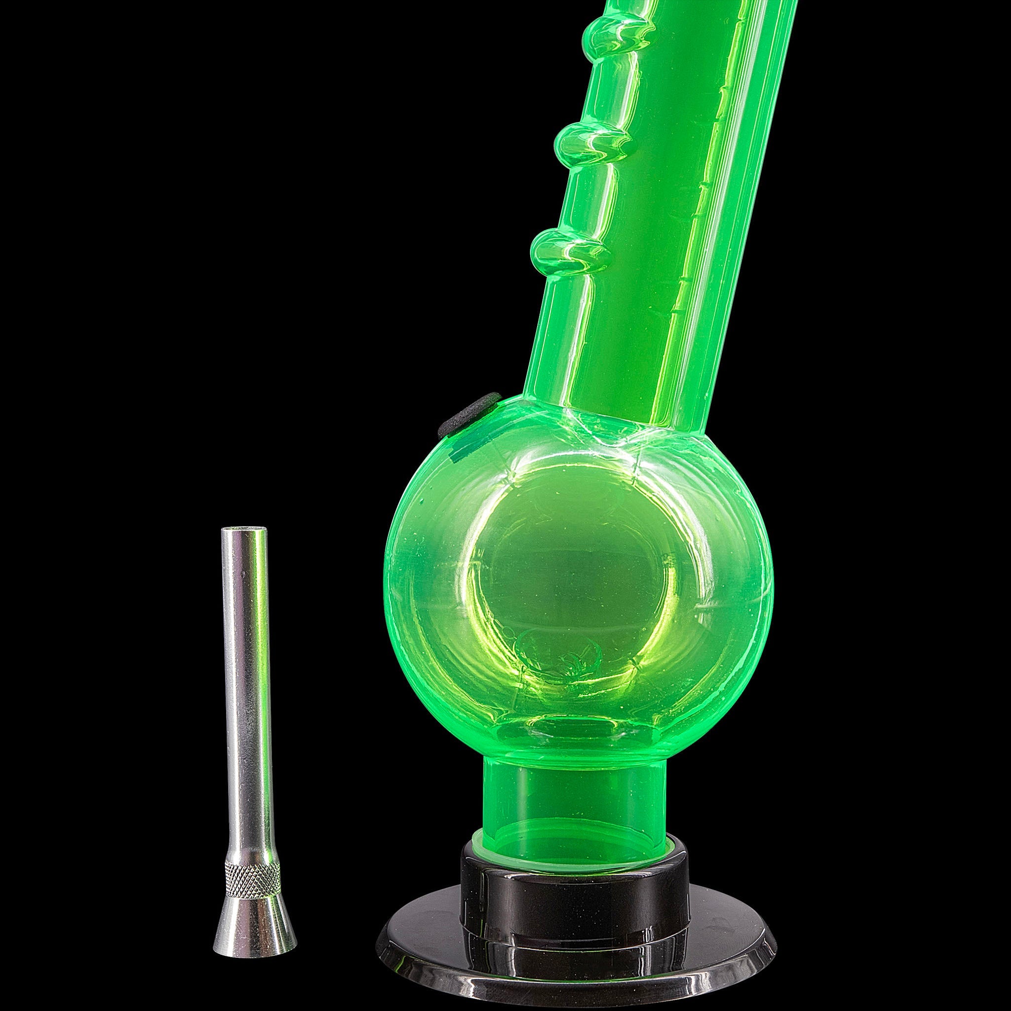 JM Enterprises 9-12" Acrylic Angled Neck Straight Tube Bubble Bong - Multiple Colors - Discreet Smoker