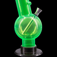 JM Enterprises 9-12" Acrylic Angled Neck Straight Tube Bubble Bong - Multiple Colors - Discreet Smoker