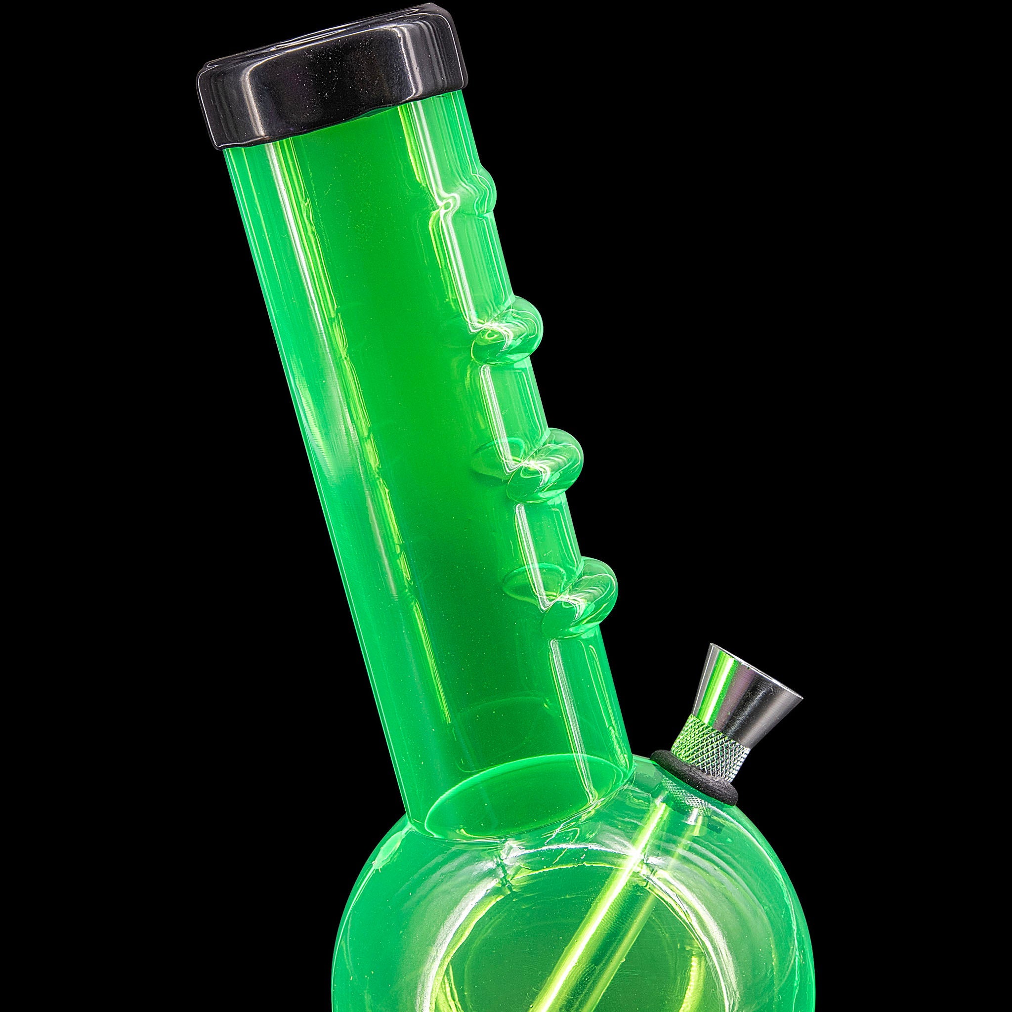 JM Enterprises 9-12" Acrylic Angled Neck Straight Tube Bubble Bong - Multiple Colors - Discreet Smoker