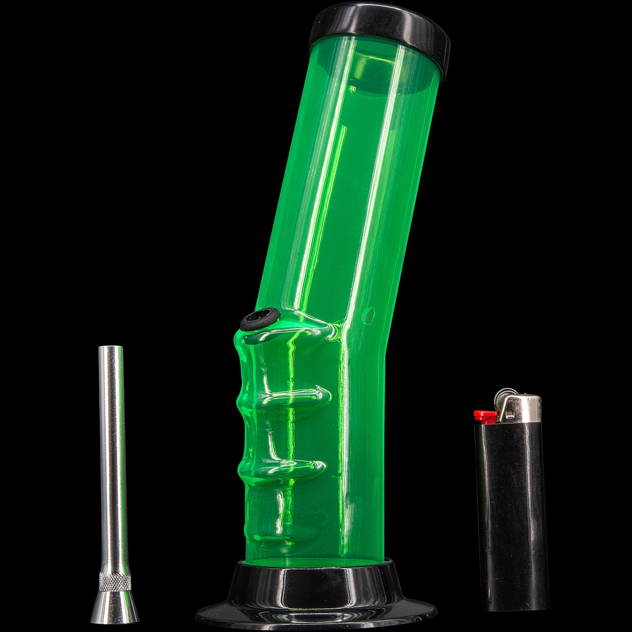JM Enterprises 9-12" Acrylic Bent Neck Bong - Multiple Colors - Discreet Smoker