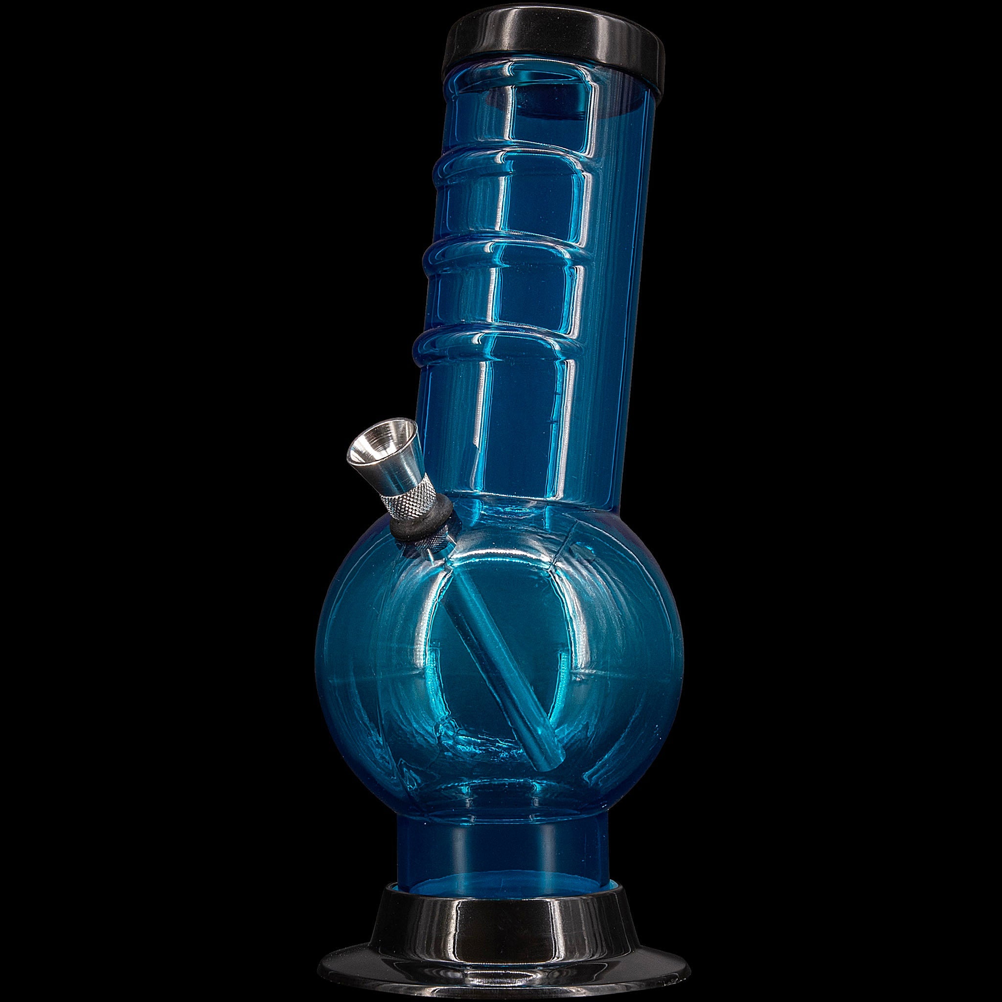 JM Enterprises 9-12" Acrylic Bent Neck Bubble Base Bong - Multiple Colors - Discreet Smoker