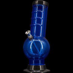 JM Enterprises 9-12" Acrylic Bent Neck Bubble Base Bong - Multiple Colors - Discreet Smoker