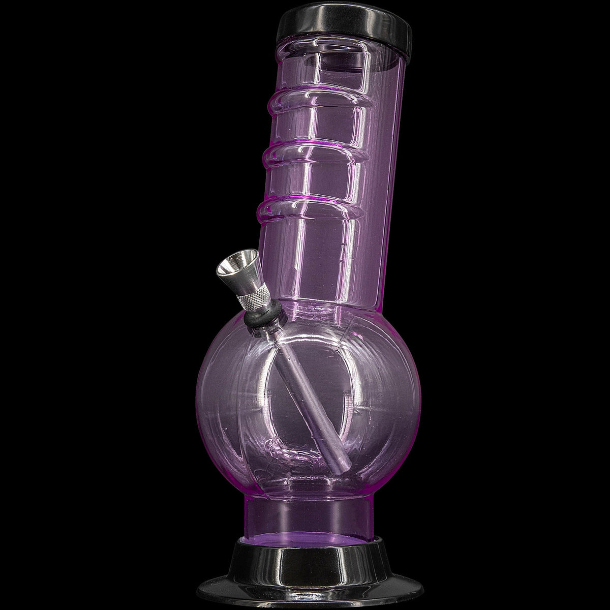 JM Enterprises 9-12" Acrylic Bent Neck Bubble Base Bong - Multiple Colors - Discreet Smoker