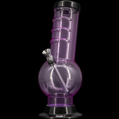 JM Enterprises 9-12" Acrylic Bent Neck Bubble Base Bong - Multiple Colors - Discreet Smoker