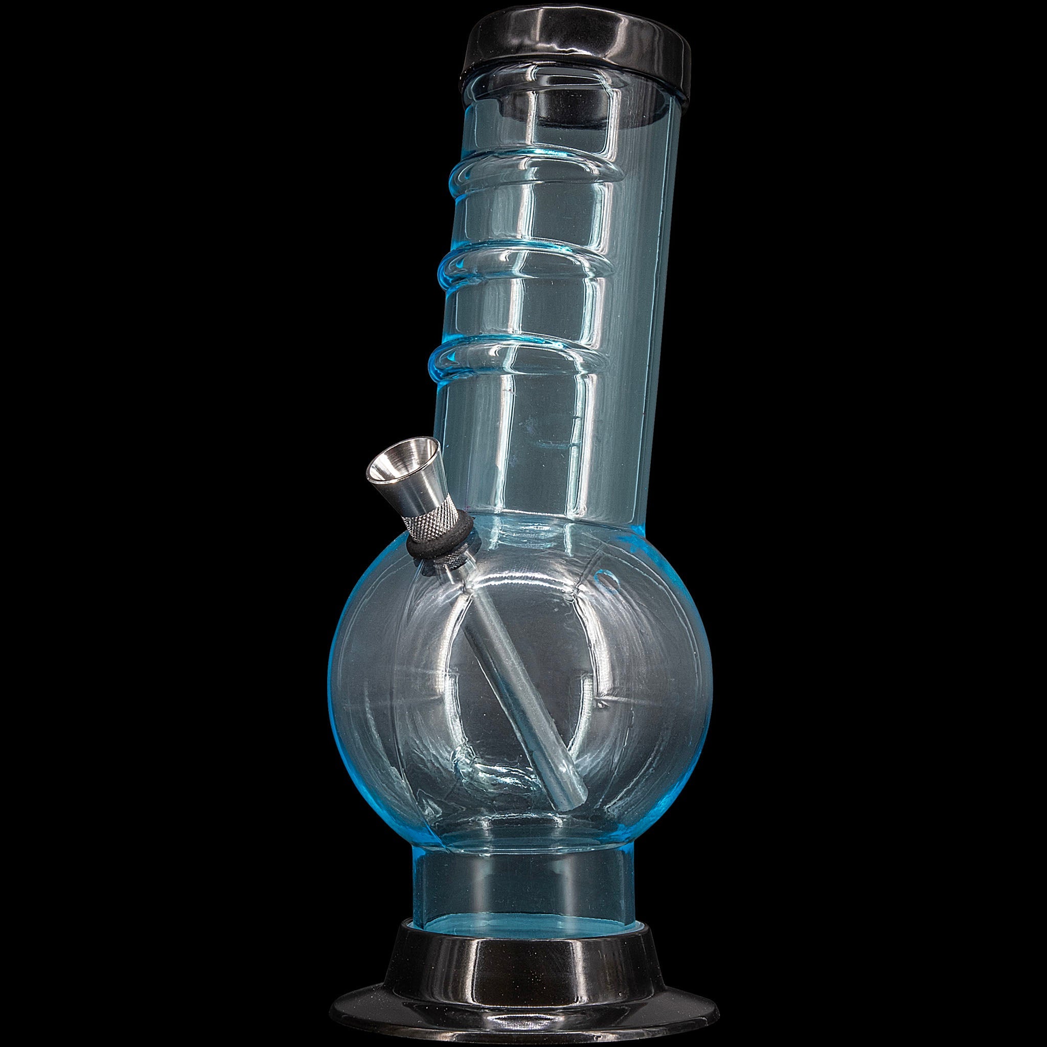 JM Enterprises 9-12" Acrylic Bent Neck Bubble Base Bong - Multiple Colors - Discreet Smoker