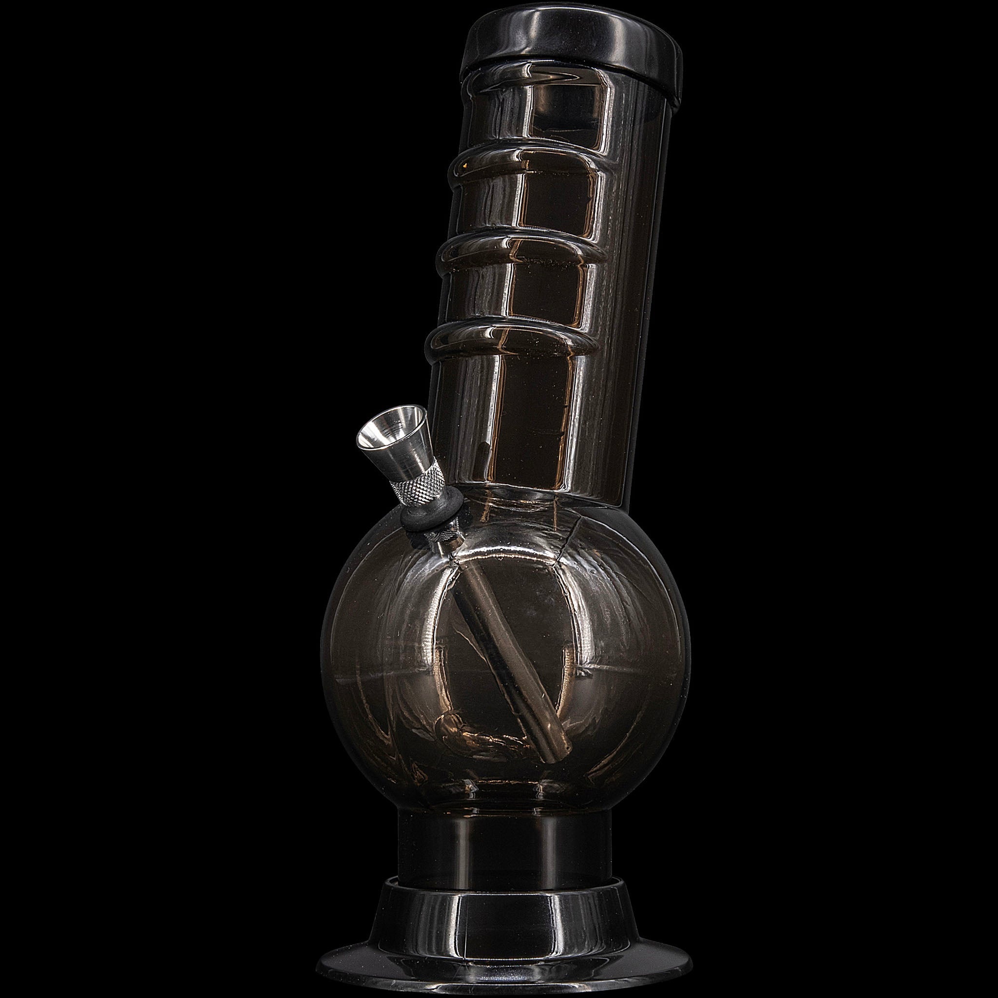 JM Enterprises 9-12" Acrylic Bent Neck Bubble Base Bong - Multiple Colors - Discreet Smoker