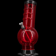 JM Enterprises 9-12" Acrylic Bent Neck Bubble Base Bong - Multiple Colors - Discreet Smoker