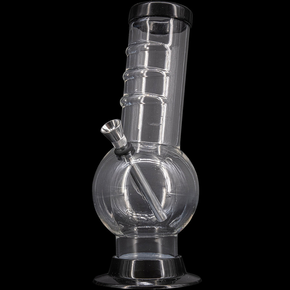 JM Enterprises 9-12" Acrylic Bent Neck Bubble Base Bong - Multiple Colors - Discreet Smoker