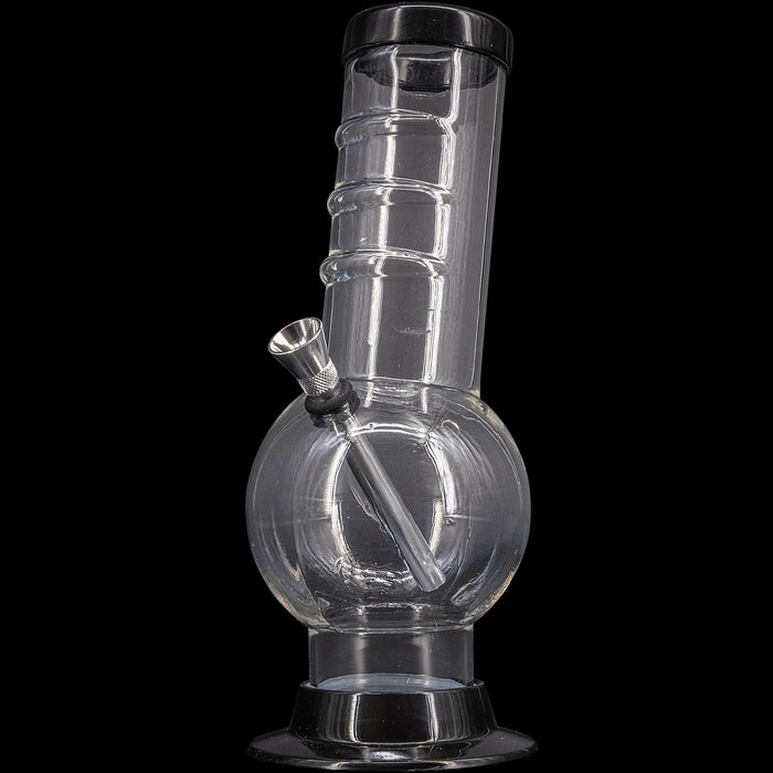 JM Enterprises 9-12" Acrylic Bent Neck Bubble Base Bong - Multiple Colors, Grey
