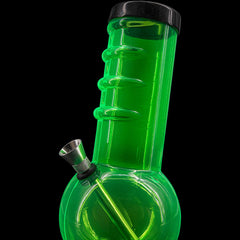 JM Enterprises 9-12" Acrylic Bent Neck Bubble Base Bong - Multiple Colors - Discreet Smoker