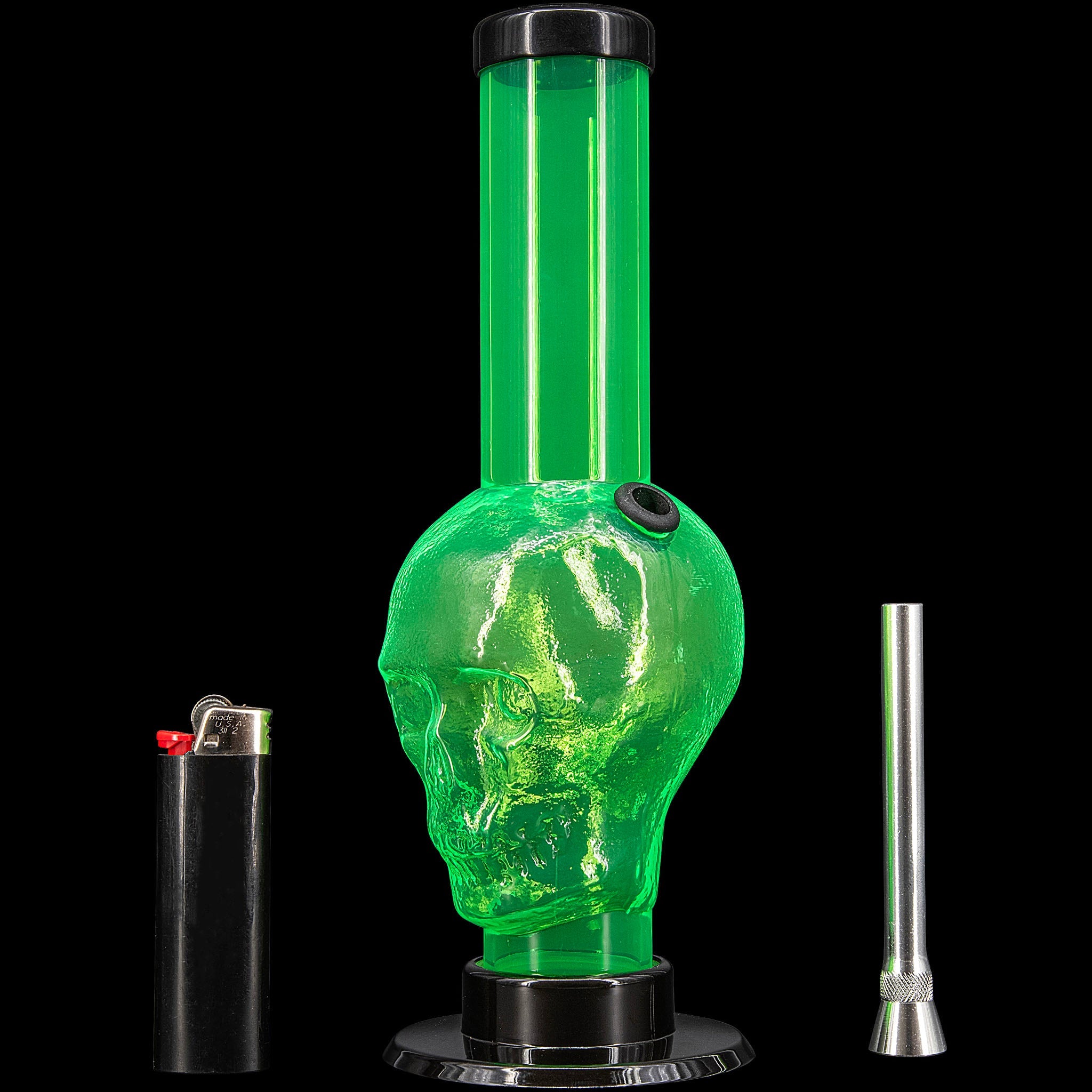 JM Enterprises 9-12" Acrylic Skull Bong - Multiple Colors - Discreet Smoker