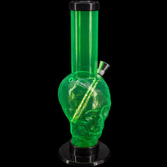JM Enterprises 9-12" Acrylic Skull Bong - Multiple Colors - Discreet Smoker