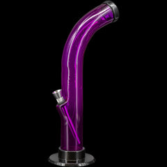 JM Enterprises 10'' Acrylic Curved Tube Bong - Multiple Colors - Discreet Smoker