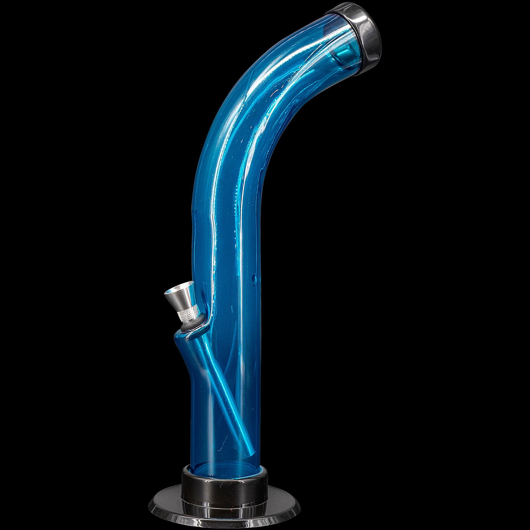 JM Enterprises 10'' Acrylic Curved Tube Bong - Multiple Colors - Discreet Smoker