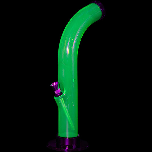 JM Enterprises 10'' Acrylic Curved Tube Bong - Multiple Colors - Discreet Smoker