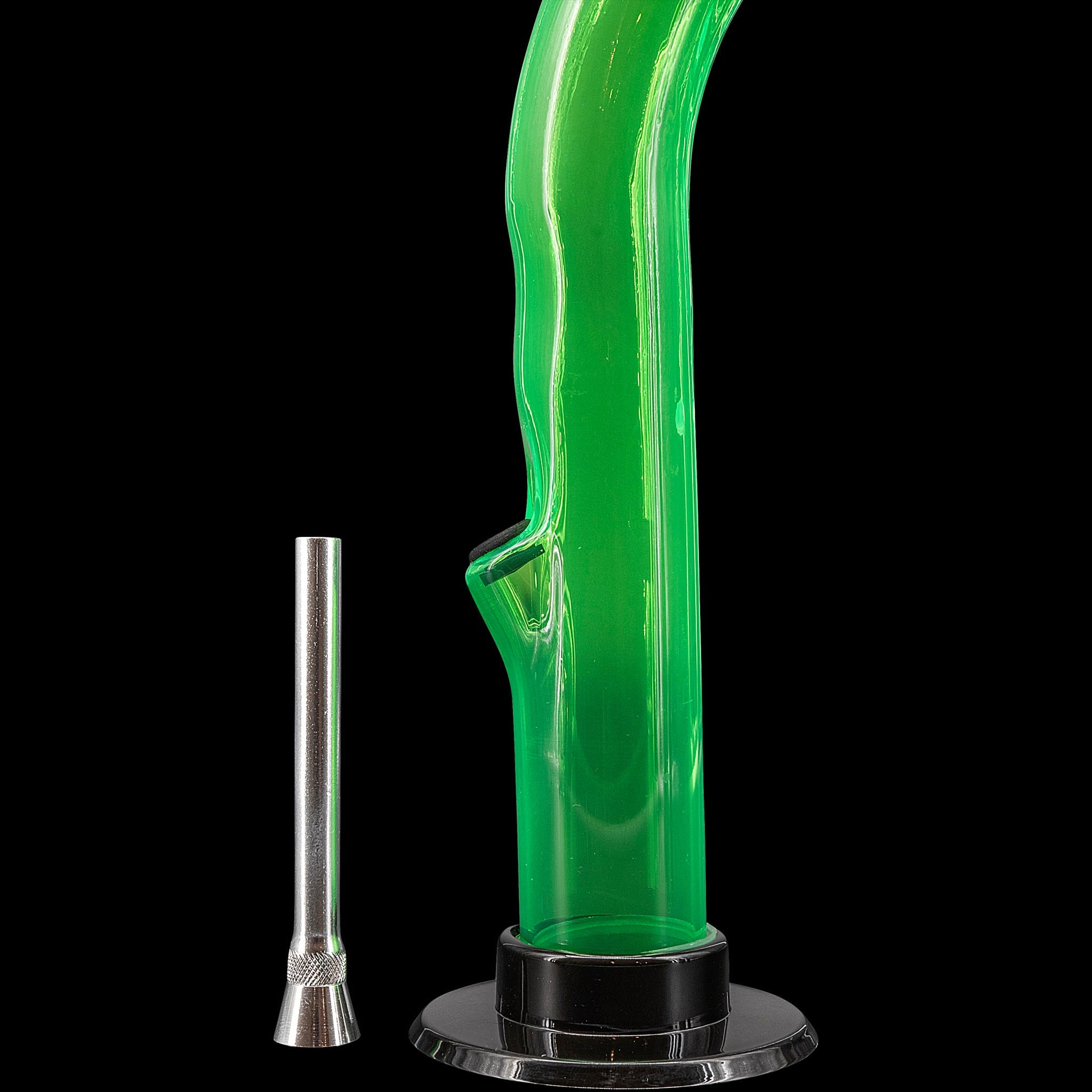 JM Enterprises 10'' Acrylic Curved Tube Bong - Multiple Colors - Discreet Smoker