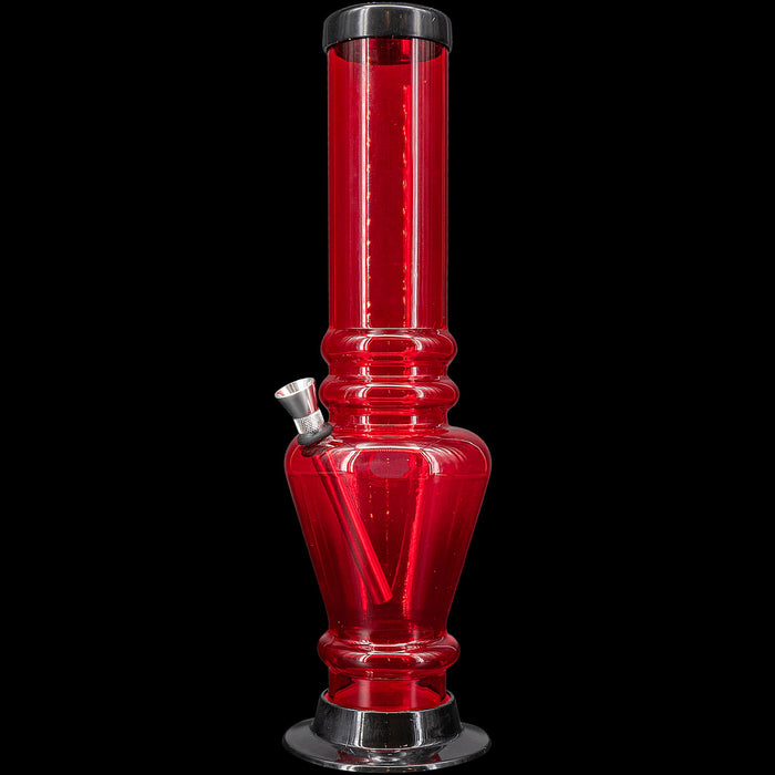JM Enterprises 12" Acrylic Vase Base Bong - Multiple Colors, Red