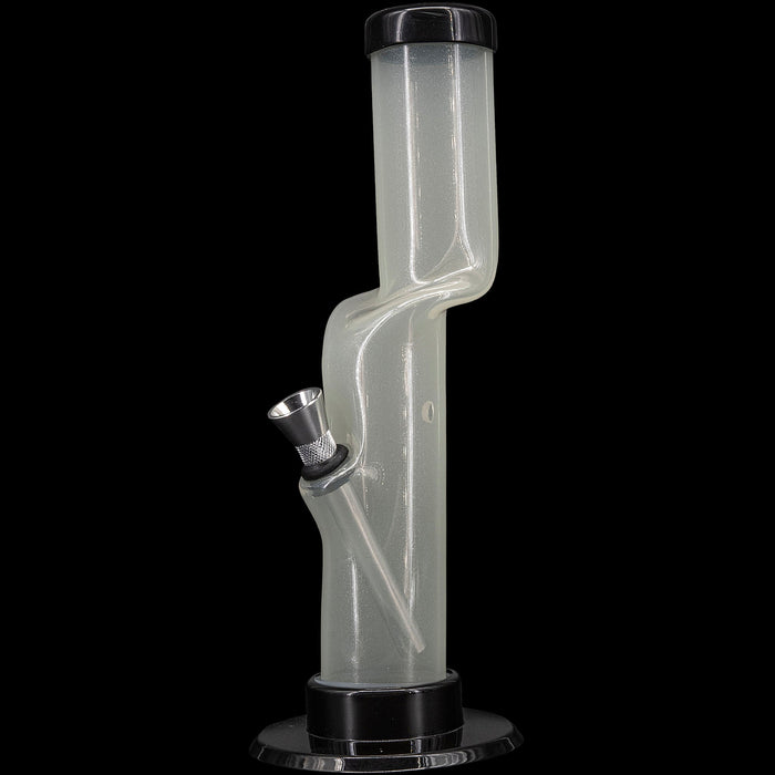 JM Enterprises 9-12" Acrylic Kink Neck Bong - Multiple Colors, White
