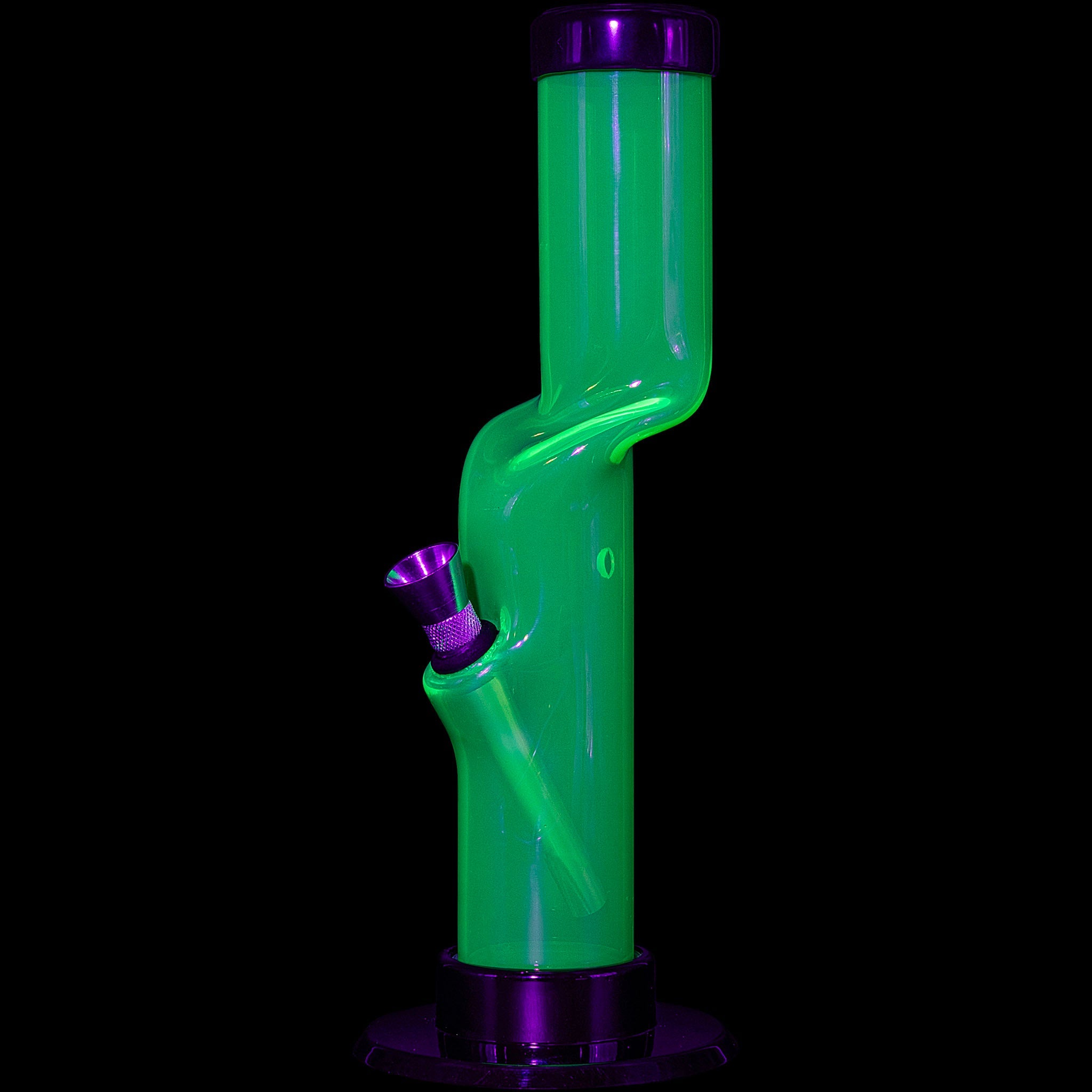 JM Enterprises 9-12" Acrylic Kink Neck Bong - Multiple Colors - Discreet Smoker
