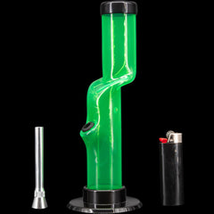 JM Enterprises 9-12" Acrylic Kink Neck Bong - Multiple Colors - Discreet Smoker