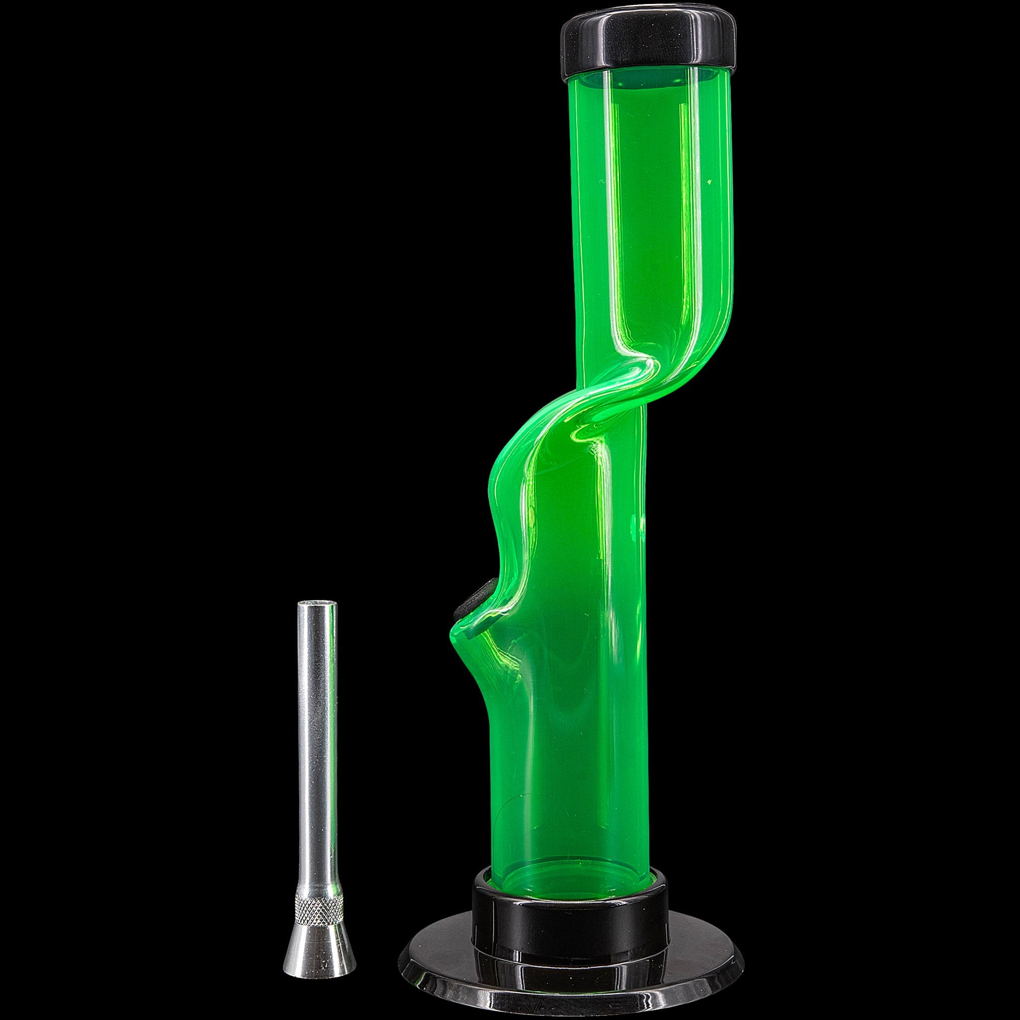 JM Enterprises 9-12" Acrylic Kink Neck Bong - Multiple Colors - Discreet Smoker