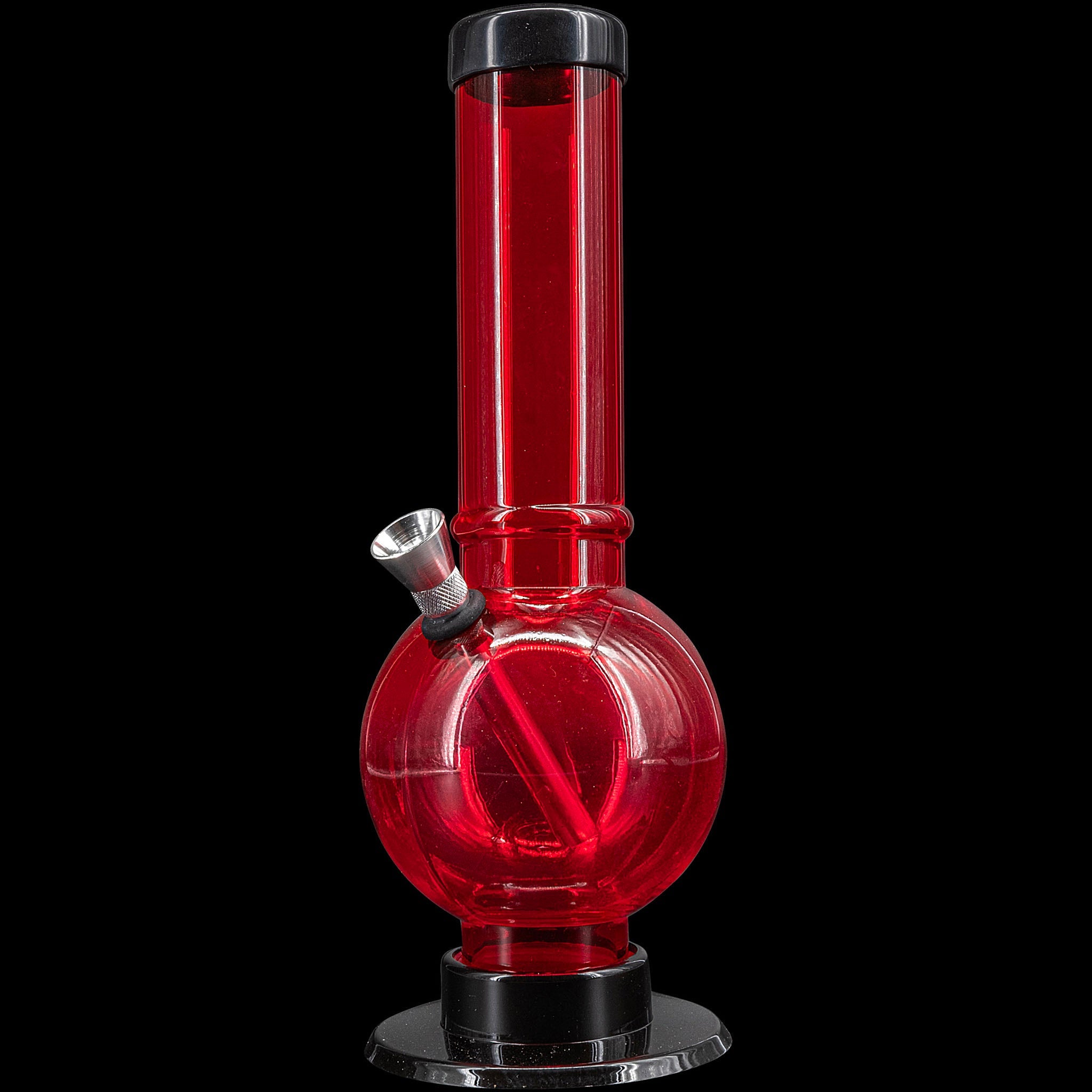 JM Enterprises 9-12" Acrylic Straight Tube Bubble Bottom Bong - Multiple Colors - Discreet Smoker