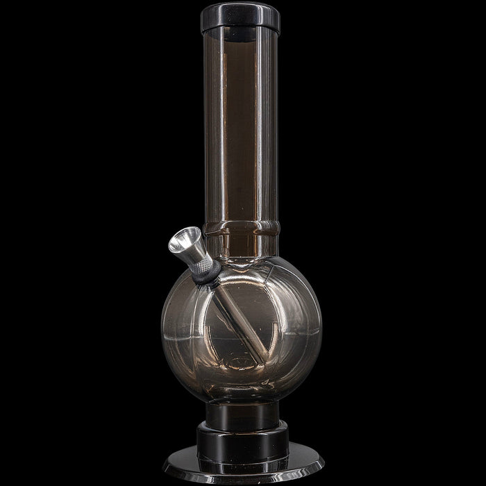 JM Enterprises 9-12" Acrylic Straight Tube Bubble Bottom Bong - Multiple Colors, Black