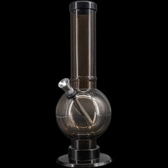 JM Enterprises 9-12" Acrylic Straight Tube Bubble Bottom Bong - Multiple Colors - Discreet Smoker
