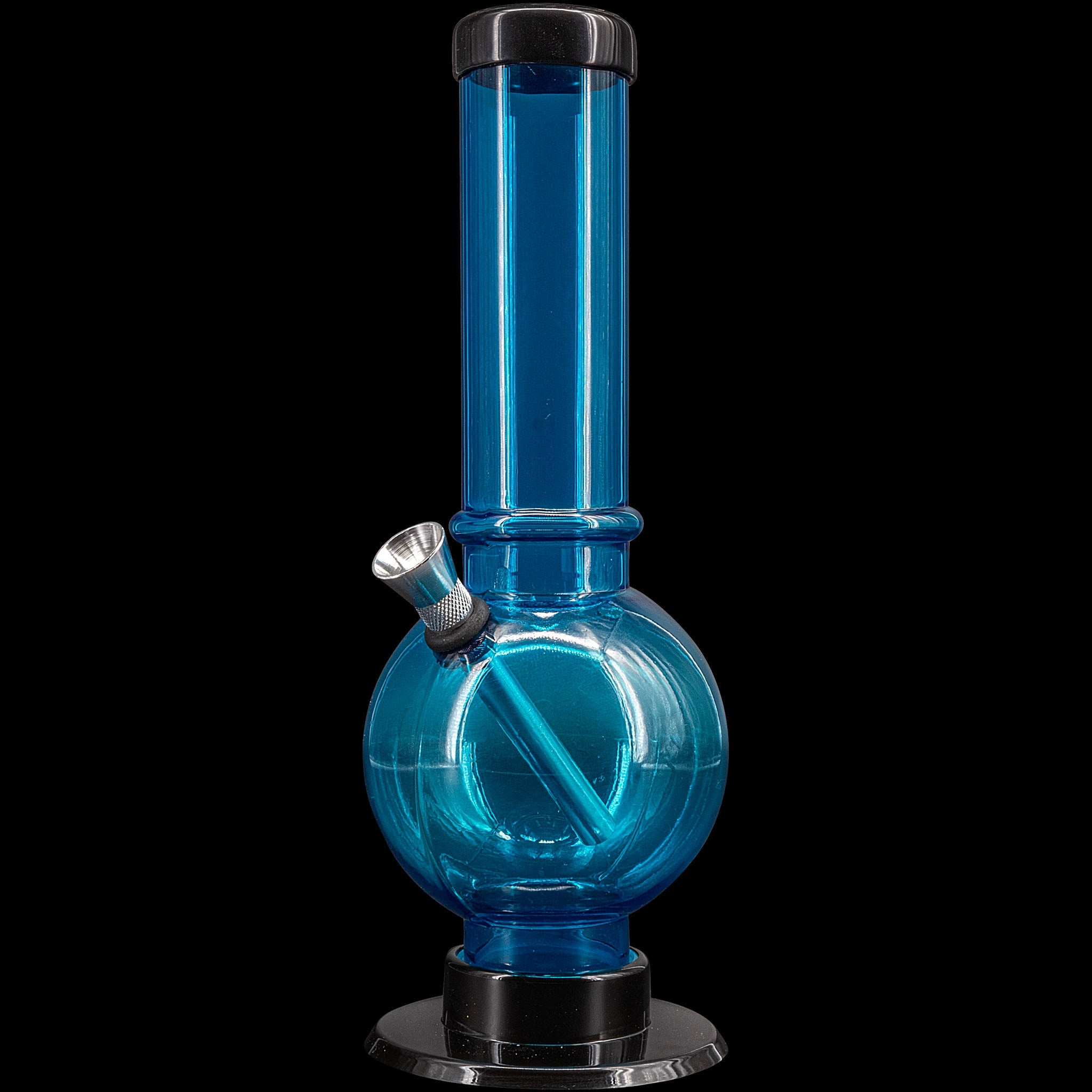 JM Enterprises 9-12" Acrylic Straight Tube Bubble Bottom Bong - Multiple Colors - Discreet Smoker