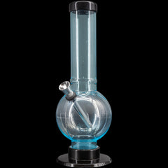JM Enterprises 9-12" Acrylic Straight Tube Bubble Bottom Bong - Multiple Colors - Discreet Smoker