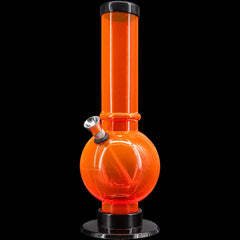 JM Enterprises 9-12" Acrylic Straight Tube Bubble Bottom Bong - Multiple Colors - Discreet Smoker