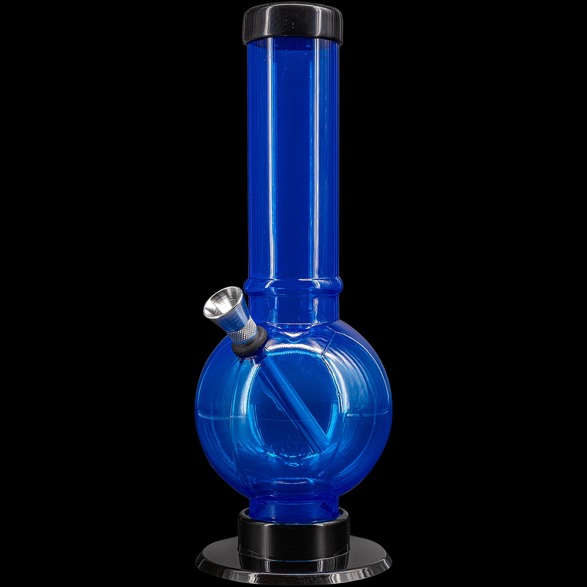 JM Enterprises 9-12" Acrylic Straight Tube Bubble Bottom Bong - Multiple Colors - Discreet Smoker