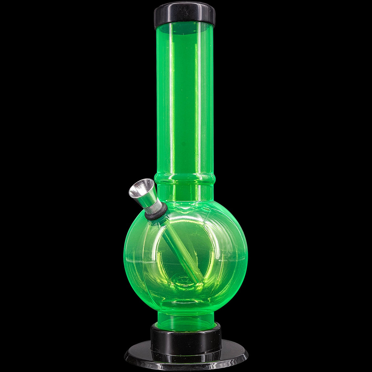 JM Enterprises 9-12" Acrylic Straight Tube Bubble Bottom Bong - Multiple Colors - Discreet Smoker