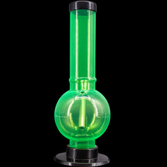 JM Enterprises 9-12" Acrylic Straight Tube Bubble Bottom Bong - Multiple Colors - Discreet Smoker