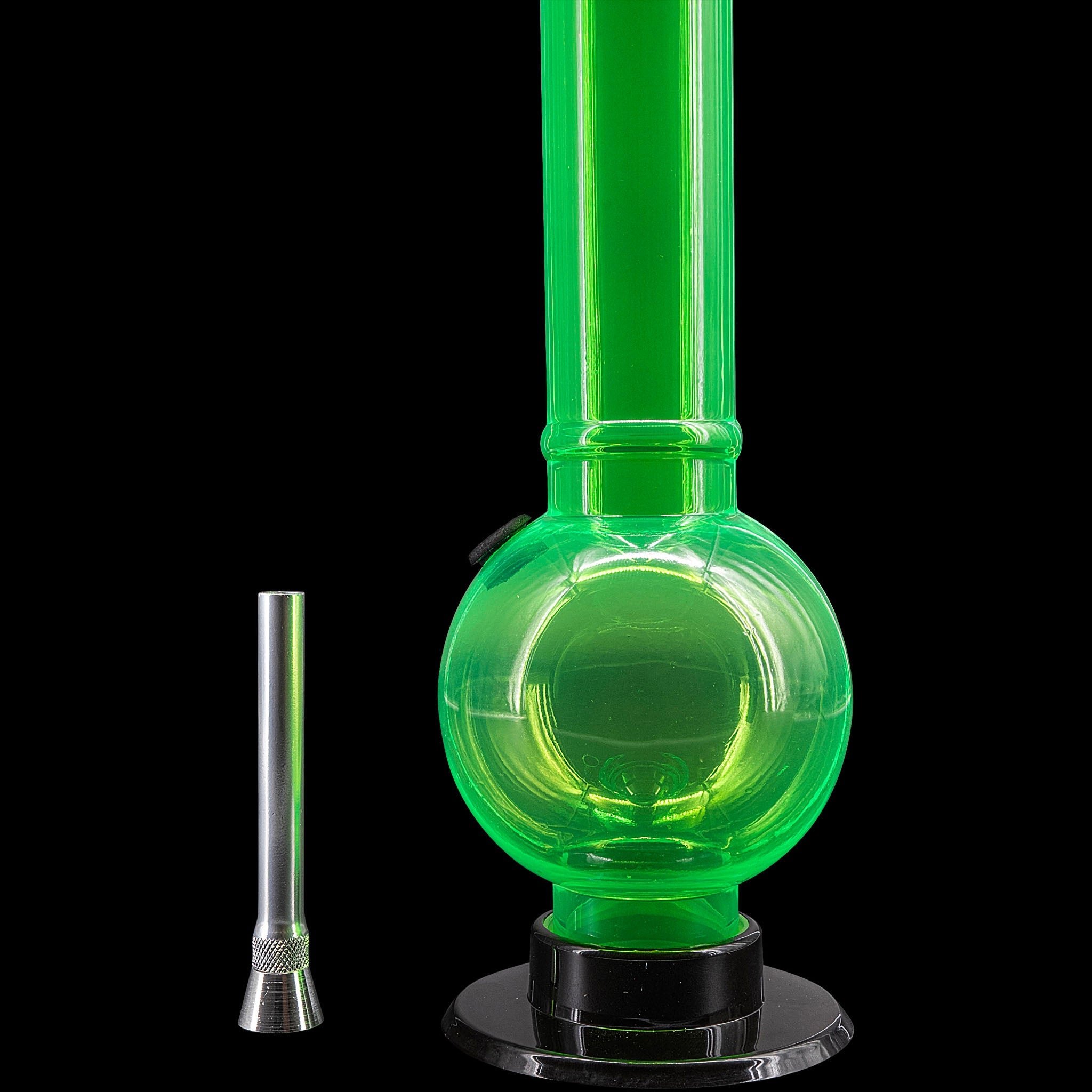 JM Enterprises 9-12" Acrylic Straight Tube Bubble Bottom Bong - Multiple Colors - Discreet Smoker