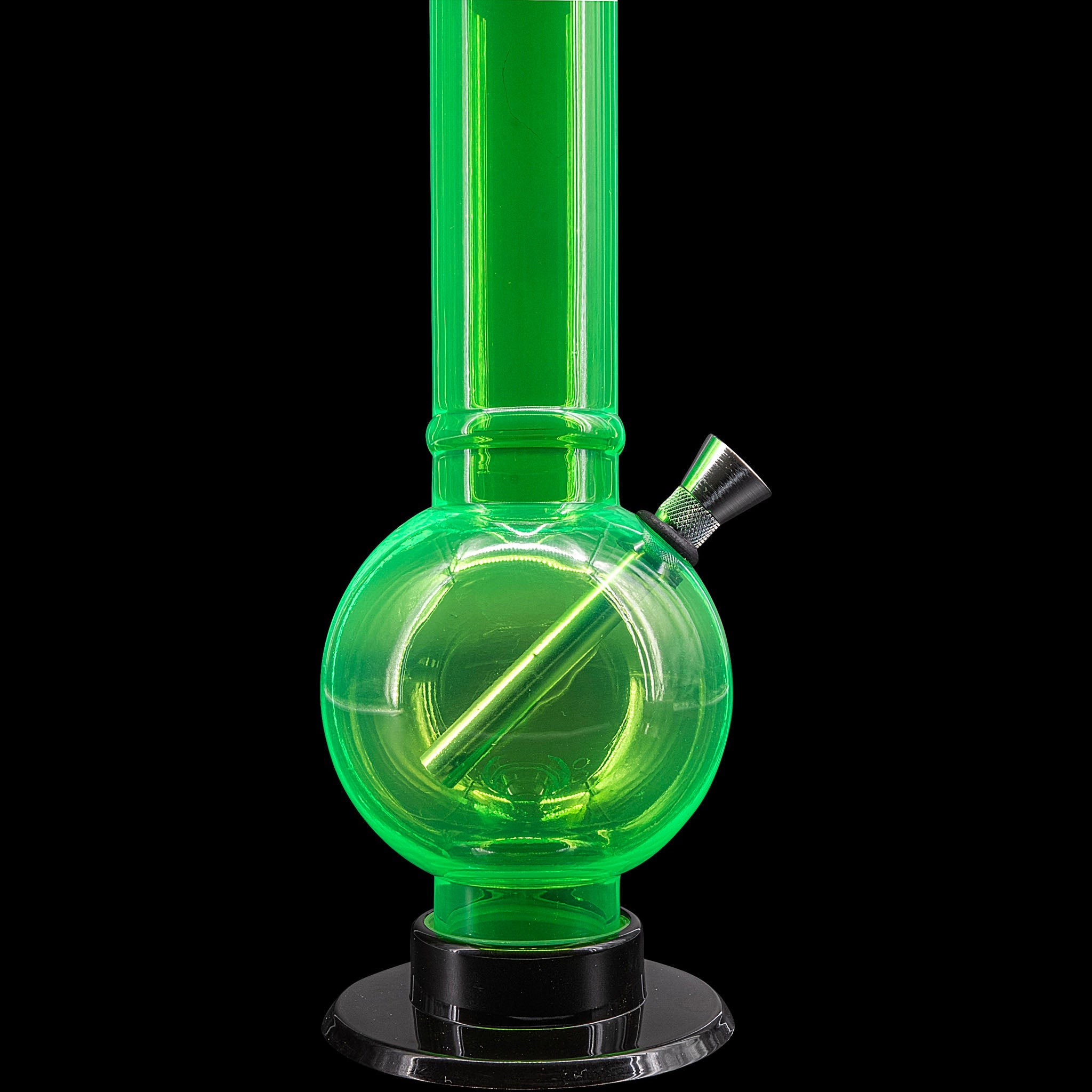 JM Enterprises 9-12" Acrylic Straight Tube Bubble Bottom Bong - Multiple Colors - Discreet Smoker