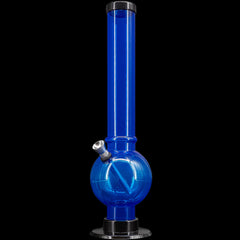 JM Enterprises 9-12" Acrylic Straight Tube Bubble Bottom Bong - Multiple Colors - Discreet Smoker
