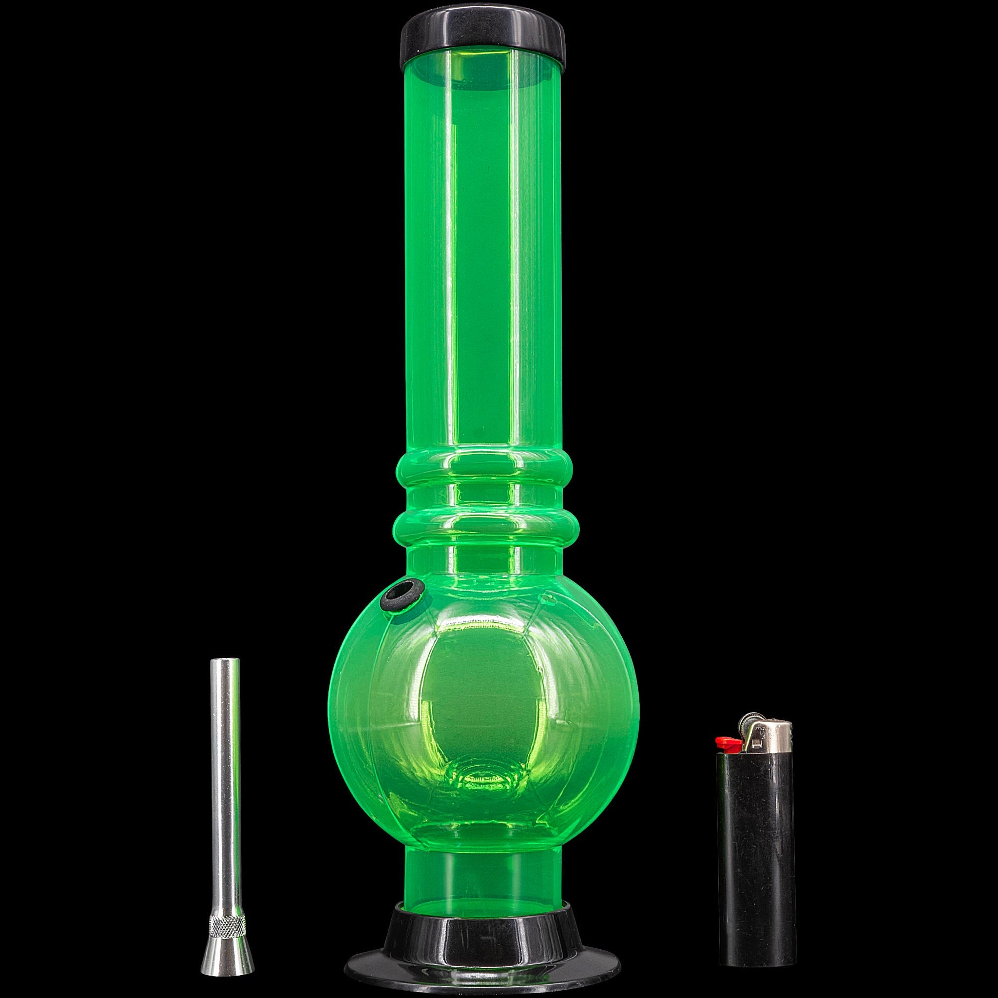 JM Enterprises 12-15" Acrylic Bubble Base Bong - Multiple Colors - Discreet Smoker