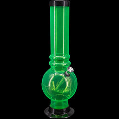 JM Enterprises 12-15" Acrylic Bubble Base Bong - Multiple Colors - Discreet Smoker