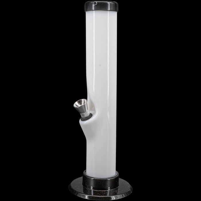 JM Enterprises 6-9-12" Acrylic Straight Tube Bong - Multiple Colors, White