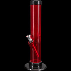 JM Enterprises 6-9-12" Acrylic Straight Tube Bong - Multiple Colors - Discreet Smoker