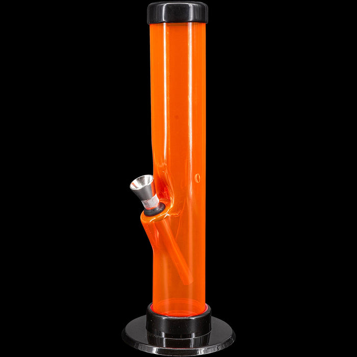 JM Enterprises 6-9-12" Acrylic Straight Tube Bong - Multiple Colors, Orange