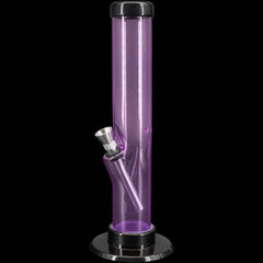 JM Enterprises 6-9-12" Acrylic Straight Tube Bong - Multiple Colors - Discreet Smoker