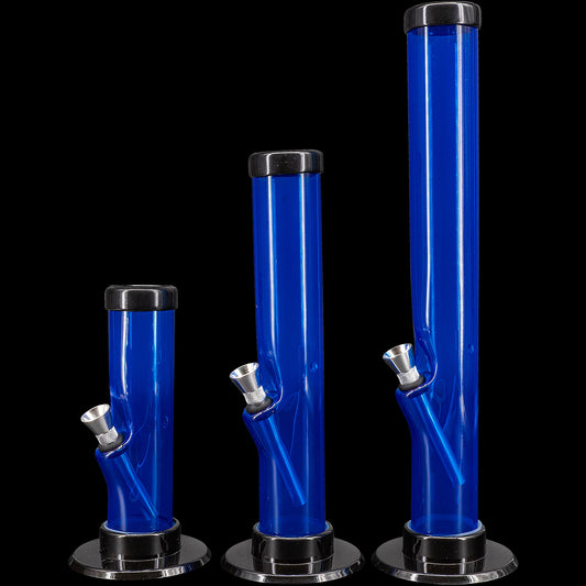 JM Enterprises 6-9-12" Acrylic Straight Tube Bong - Multiple Colors - Discreet Smoker