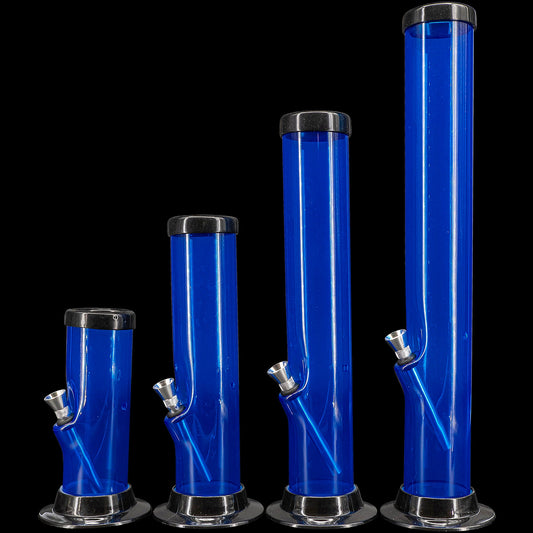 JM Enterprises 6-9-12-15" Acrylic Straight Tube Basic Bong - Multiple Colors - Discreet Smoker