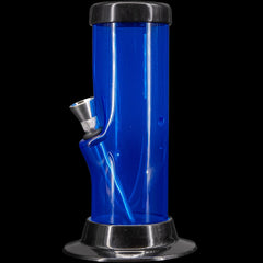 JM Enterprises 6-9-12-15" Acrylic Straight Tube Basic Bong - Multiple Colors - Discreet Smoker